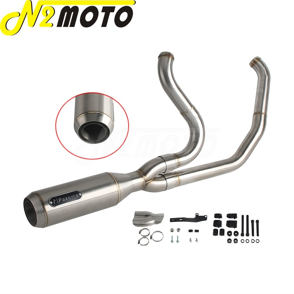 Motorcycle 2-into-1 Exhaust Muffler System For Harley Touring Electra Glide FLHTI FLHTK FLHTPI FLHTKL FLHTCUI FLHTKSE 2017-2025