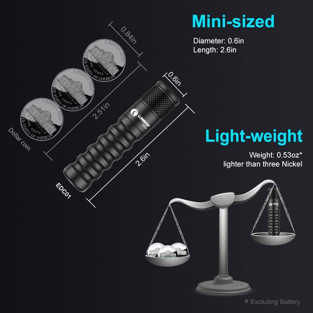 Lumintop EDC01 XP-G3 120 Lumens Mini EDC Flashlight 3 Modes LED Lamp Waterproof Keychain Light AA Battery Pocket Portable Torch