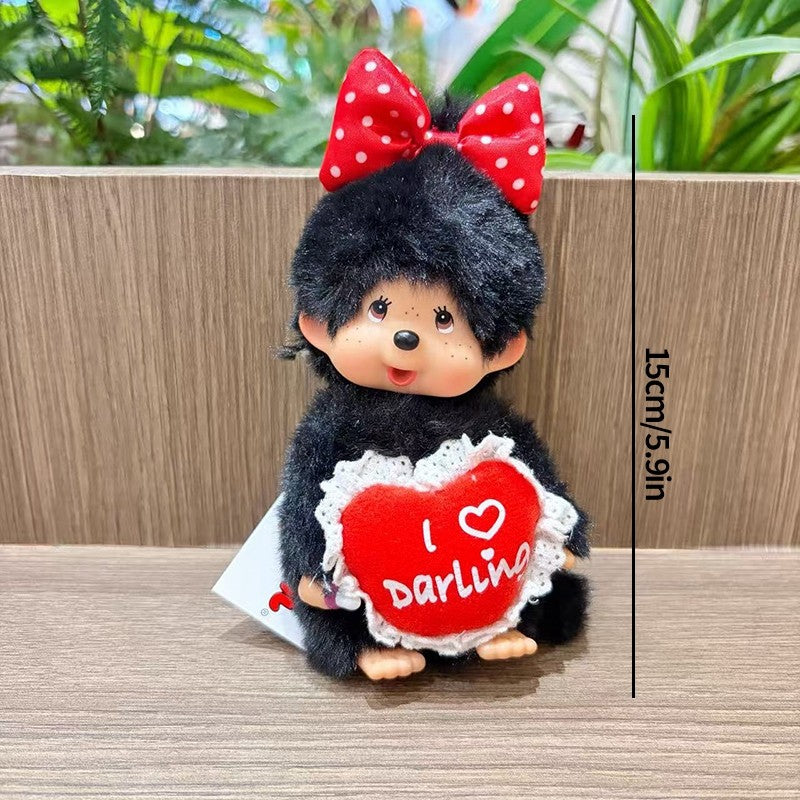 Kawaii Monchichi Doll Figure Keychain Furry Chimutan Monchhichi Figurines Hanger Pendant Bags Charm Accessories Small Gift