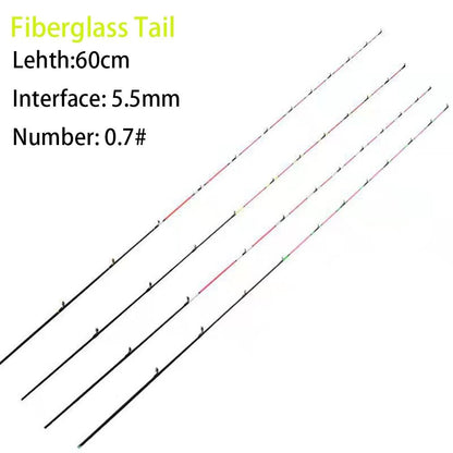 Fiberglass/Carbon Half-titanium Fishing Rod Tip Retractable Half/All Titanium Alloy Carbon Fiber 45/55/60cm Winter