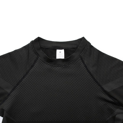 Men's Gym Compression Running Shirt Tight Short Sleeve Sports T-Shirt Fitness Training Workout Breathable Homme Athletic Shirt