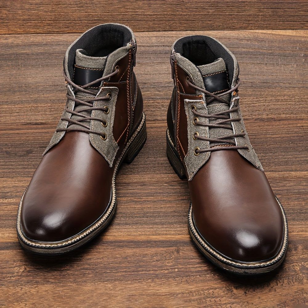 Men's fashionable ankle boots, autumn and winter men's retro short leather boots#KD6502