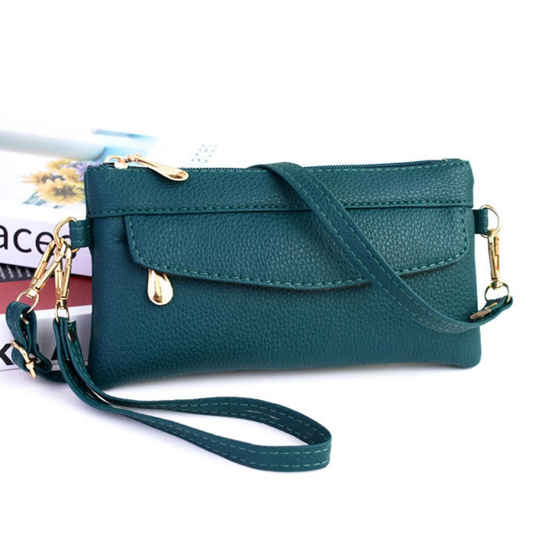 Portable Wallet PU Leather Hangbag Female Long Clutch Purses Coin Pocket Ladies Single Shoulder Crossbody Bag Money Bag