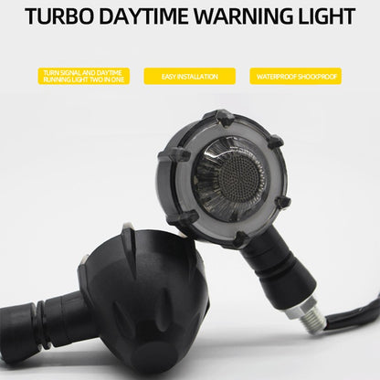 1 Par de Luzes LED de Seta Redondas Halo para Motocicleta, Duas Cores, DRL, Luz de Condução, Luz de Pisca Sequencial, Mini Indicador