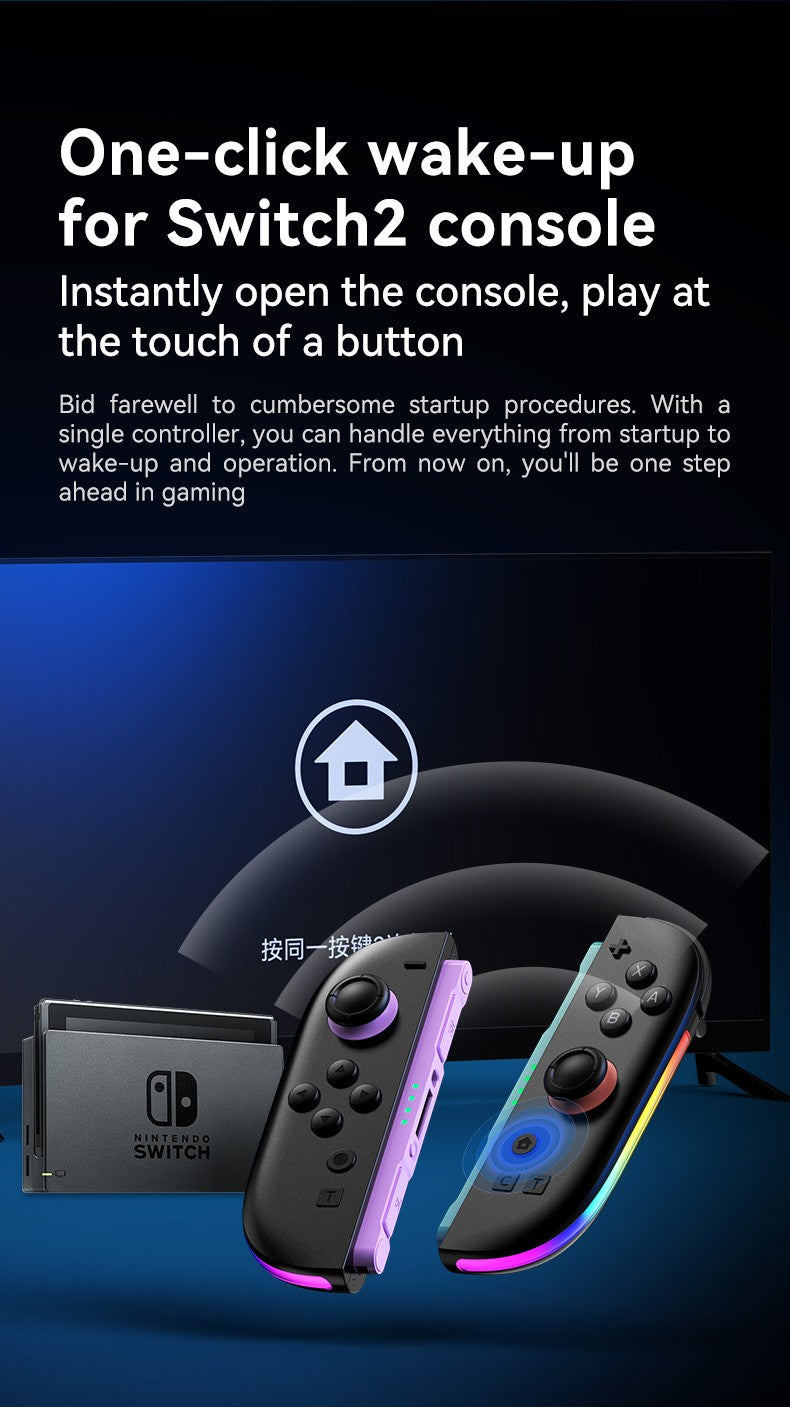 JOY-06 Wireless Game Controller For Switch 2 Magnetic Bluetooth Gamepad with 9-Axis Gyroscope RGB Light Wake-up For NS2 Joycons