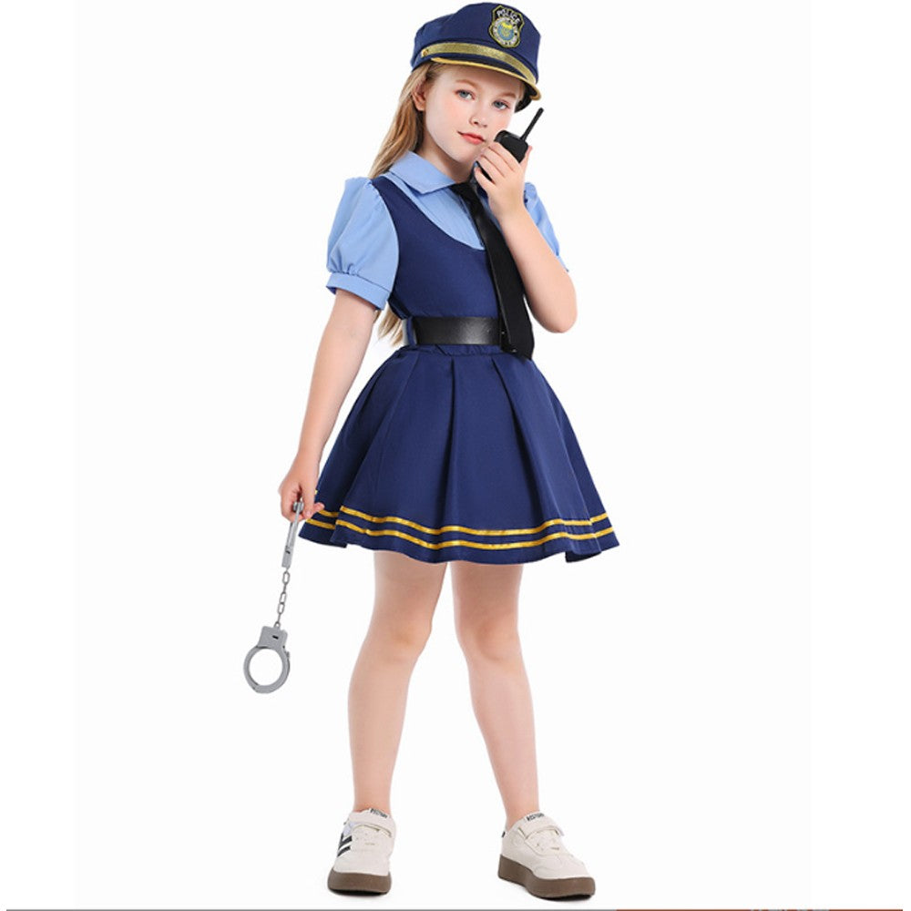 Halloween children Police Judy Rabbit Cosplay Costume Set Party Fantasy Disguise Outfits Children's Day School Stage Performance