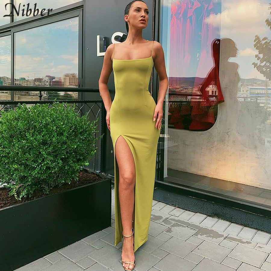 Nibber red black New year christmas party long dresses women spring Basic bodyco