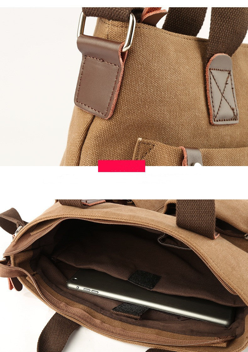 Men's Business Canvas Handbag Outdoor Crossbody Bag Men's Bag Shoulder Bag Student Casual Messenger Bag For Men Male Handbag
