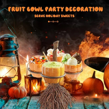 Spooky Halloween Pumpkin Snack Serving Bowl Rack for Candy Fruit and Desserts Ideal for Home Decor Gift Ideas Party Festivals