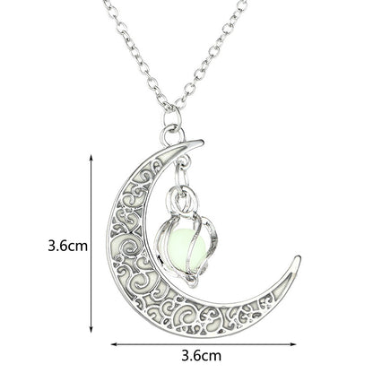 Colar com Pingente de Lua Luminosa para Meninas Adolescentes Colar Gargantilha Brilha no Escuro Joias Presentes ????????