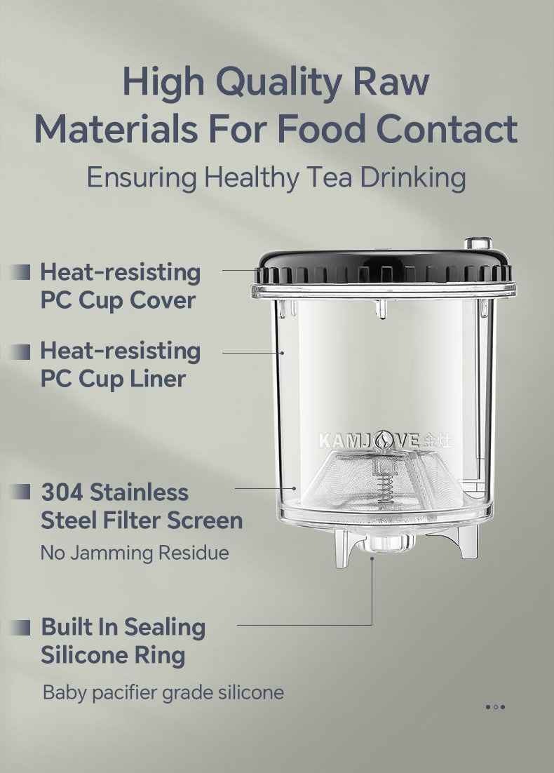 KAMJOVE Tea Pot for Infusions One-touch Tea Filtering Heat-resistant Glass Tea Cup 200/300/500/1000/1200ML Tea Brewing Kettle