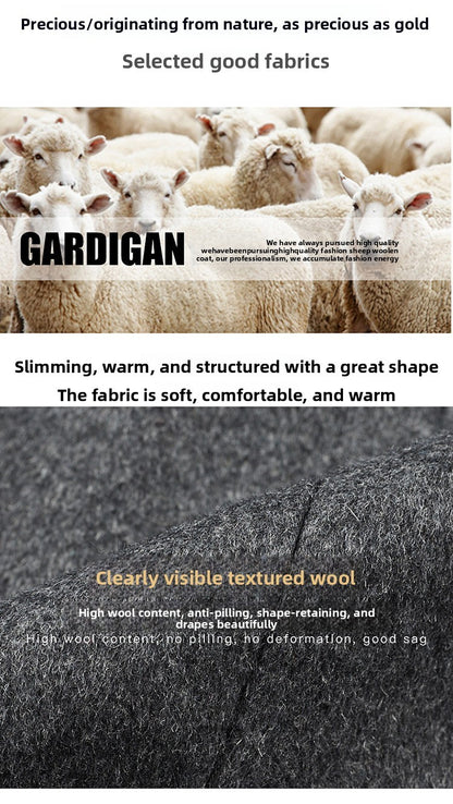 COMXZ 2025 Winter Woolen Trench Coat Men Retro Thick Cashmere Coat Korean Street Man Clothes Lightw Luxury Wool Blends Overcoat