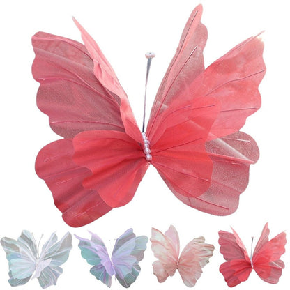 50cm Big Simulation Butterfly 3D Outdoor Shopping Mall Wedding Festival Decoration Hollow Large Hanging Gauze Fake Butterfly