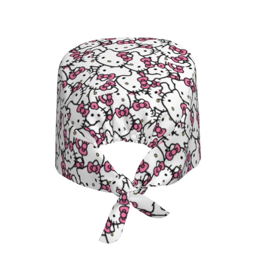 Custom Hello Kitty Medical Staff Scrubs Hat Women Men Cartoon Chara For Chef Hat Scrub Caps