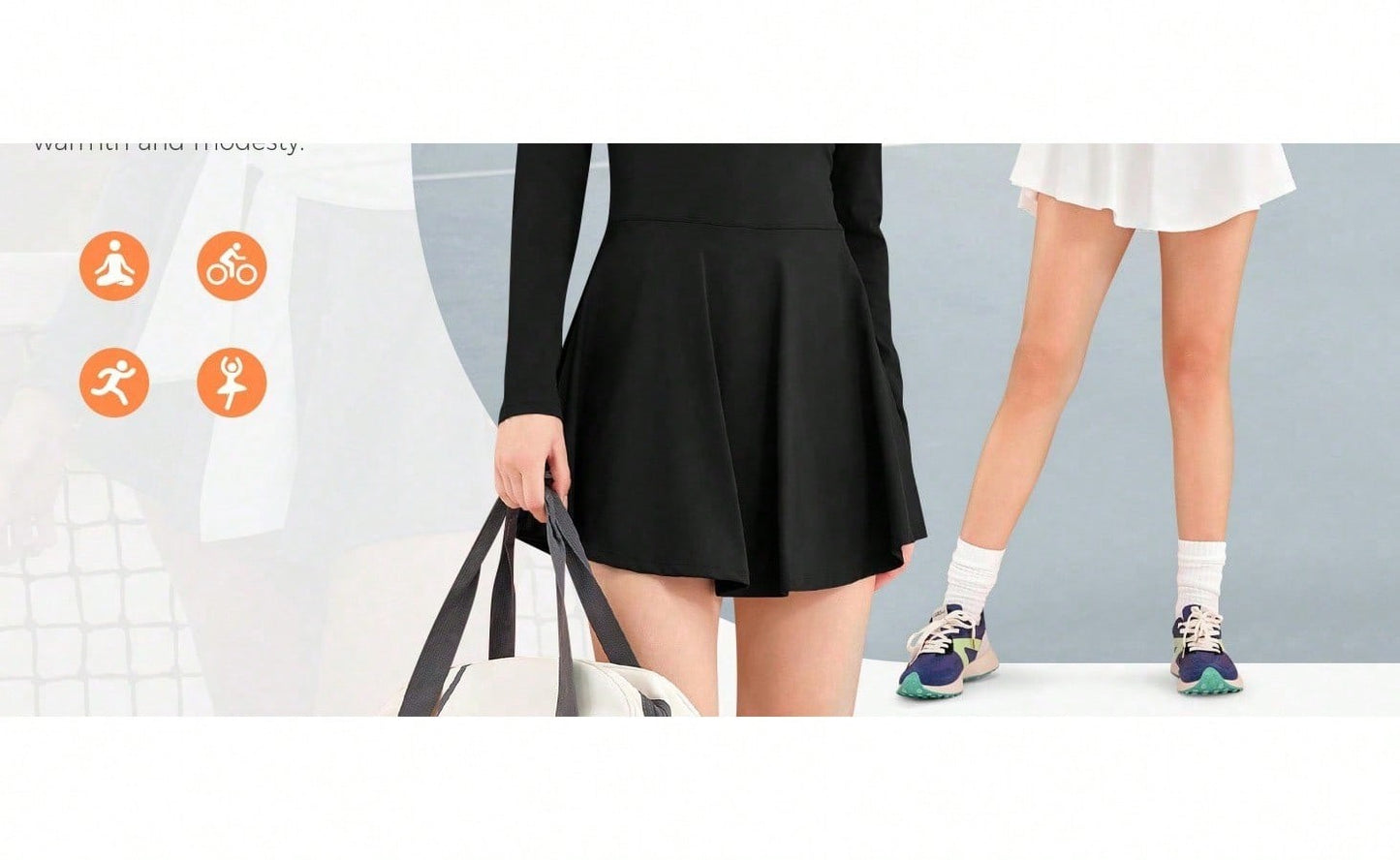 Slim Fit Women 2-In-1 Tennis Dress Athletic Golf Dress With Built-In Shorts Vintage Aesthetic Sporty Streetwear women clothing