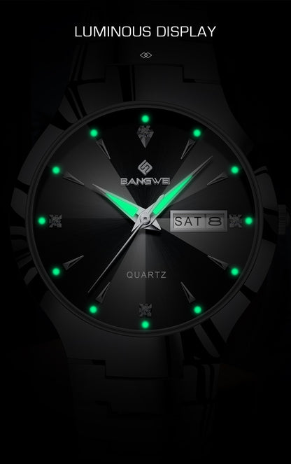 BANGWEI 2026 NEW Women's Watch Fashion Waterproof Luminous Elegant Weekly Calendar Exquisite women's quartz wrist watch reloj