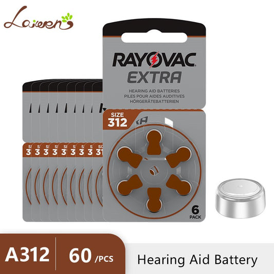 Hearing Aid Batteries A312 312A ZA312 312 PR41 RAYOVAC EXTRA 60 PCS Zinc Air Performance Hearing Aid Battery A312 Free Shipping
