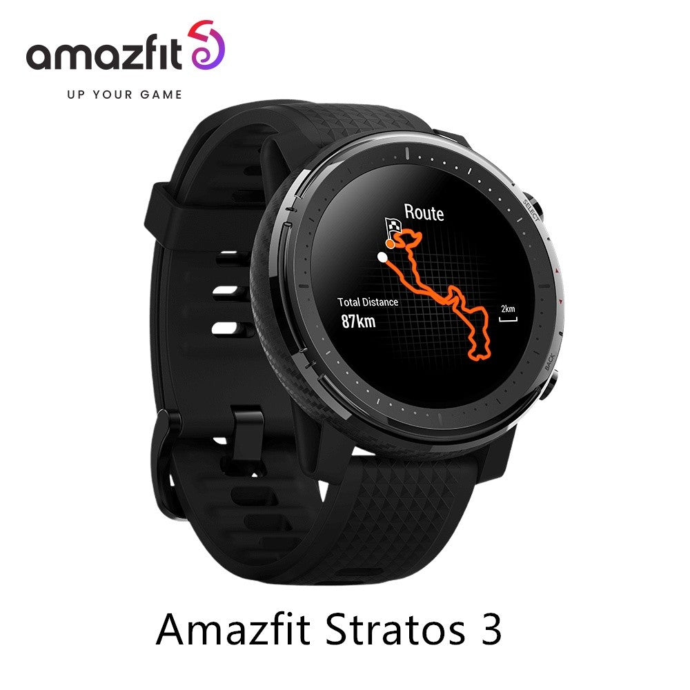 Smartwatch Amazfit Stratos 3 para homens com GPS, Bluetooth e 5ATM à prova d'água – Mostruário com caixa