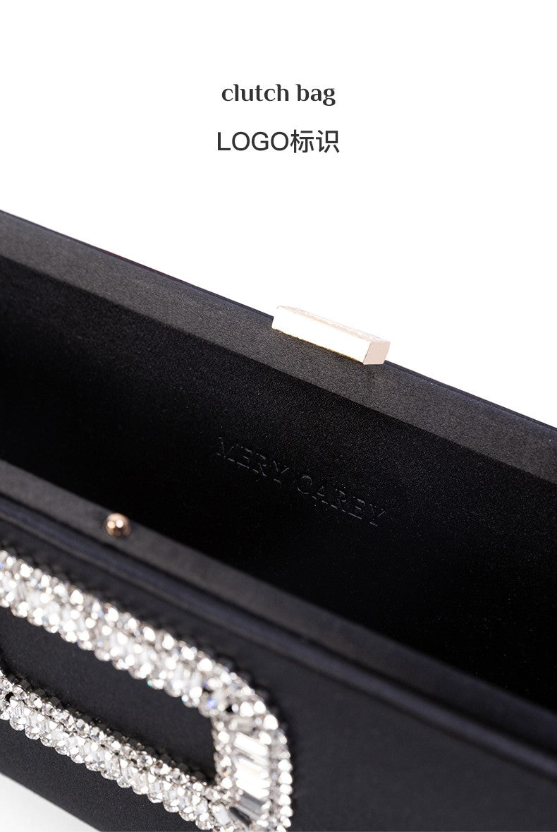 2025 Trend New Luxury Designer Clutch Bag Fashion Women's Black Silk Clutch Bag Elegant Party Wedding Handbag for Women Purse