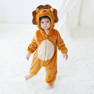 Baby Kigurumi Cute Lion Cartoon Romper Infant Kids Animal Onesies Jumpsuit Toddler Clothes Halloween Girls Boys Cosplay Costumes
