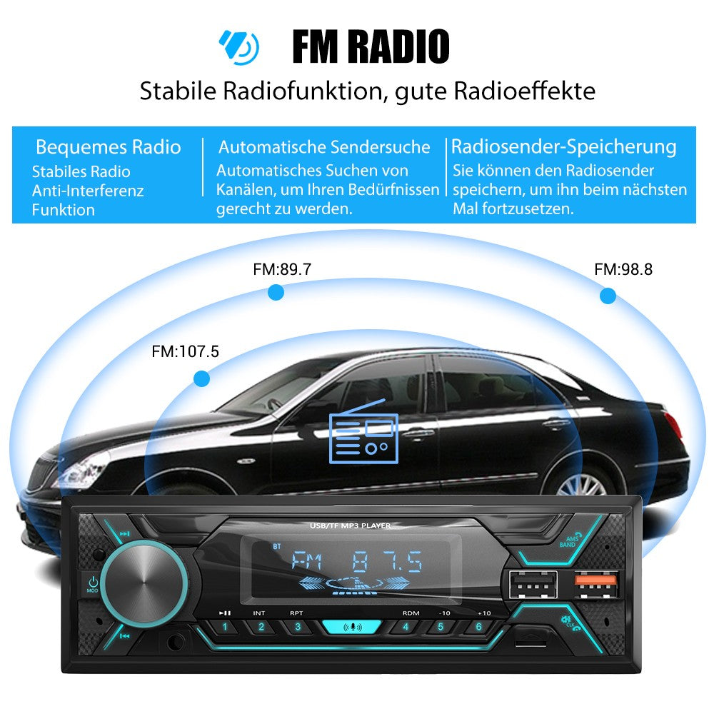 ESSGOO 1 Din Car MP3 Player Radio Autoradio Bluetooth FM TF AUX Color Multimedia Audio Stereo for Vehicle