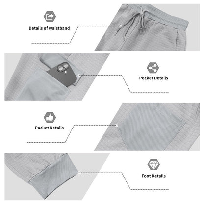Men's Clothing  Pants Autumn Winter Fashion Casual Heavyweight Small Check Loose Jogger Sweatpants Waffles