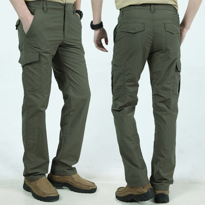 Calça Cargo Tática Masculina de Verão Leve Casual Impermeável Calça Casual Resistente ao Desgaste Multibolsos para Caminhada ao Ar Livre