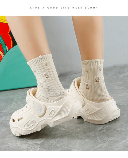New Clogs Shoes For Women Men Platform High-heeled Outdoor EVA Non-slip Waterproof Sandals Comfortable Soft Heightening Shoes
