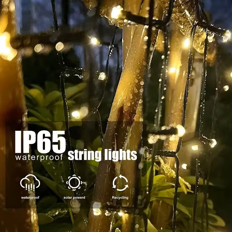 Large Solar Panel Fast Charge Lamp Outdoor Solar String Fairy Light Waterproof Garland String Lights For Christmas Party Garden