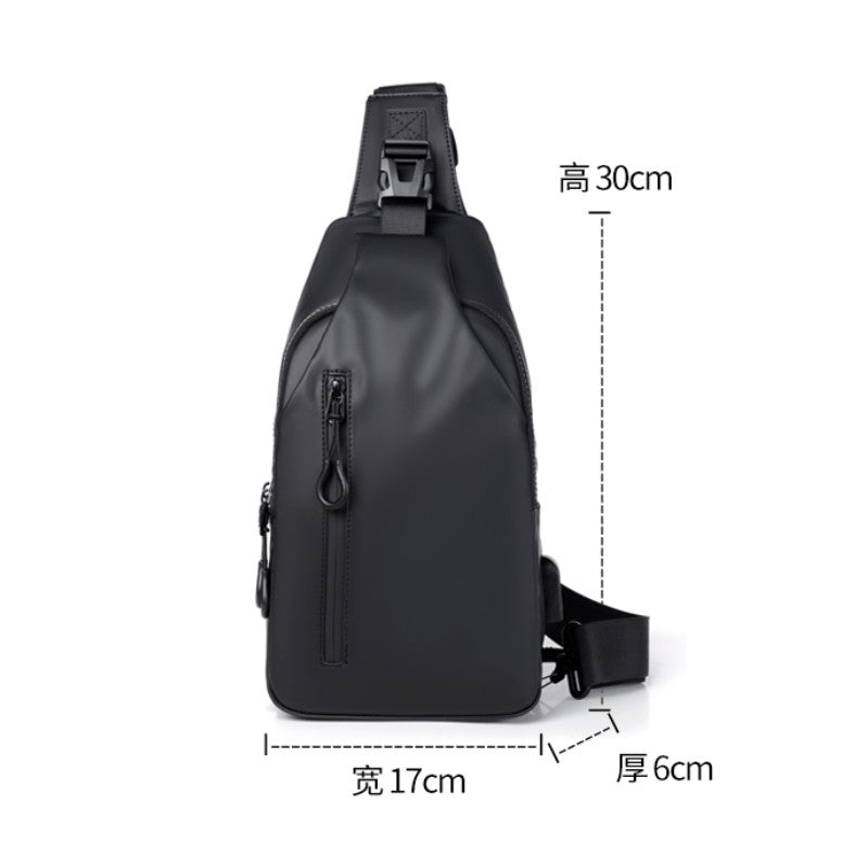Multifunctional chest bag, men's cross bag with USB charging port and adjustable shoulder strap, suitable for daily commuting