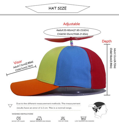 Funny Snapback Hat Helicopter Propeller Adventure Dad Hat Rainbow Bamboo Dragonfly Baseball Cap For Adult Kids Boys Girls