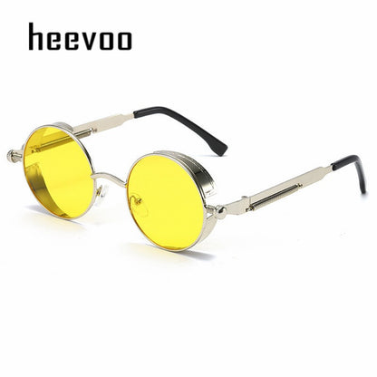 Metal Steampunk Sunglasses Men Women Fashion Round Glasses Brand Designer Vintage Sun Glasses High Quality Oculos de sol UV400