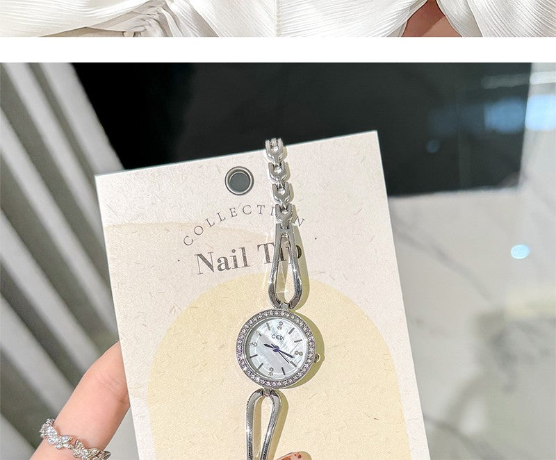 GEDI Women's Watch Silver Fashion Waterproof Ladies Watches Elegant Diamond Quartz Wristwatch Woman Gift for Girlfriend