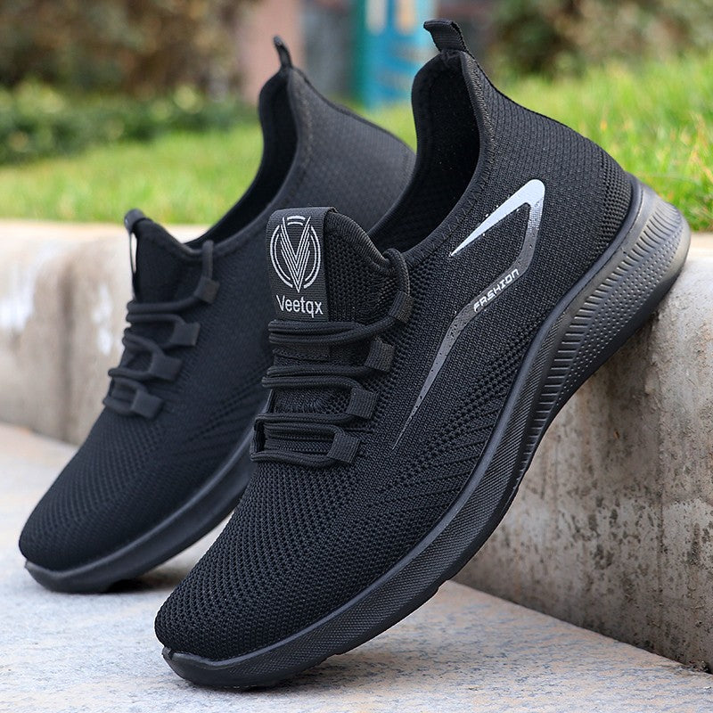 Sapatos Casuais Masculinos Sólidos com Cadarço, Sapatos Esportivos Leves para Homens, Sapatos Casuais Sólidos da Moda Adequados para Entusiastas de Caminhada de Lazer - Ideais para Leveza, Respirabilidade e Antiderrapantes, Adequados para Laze