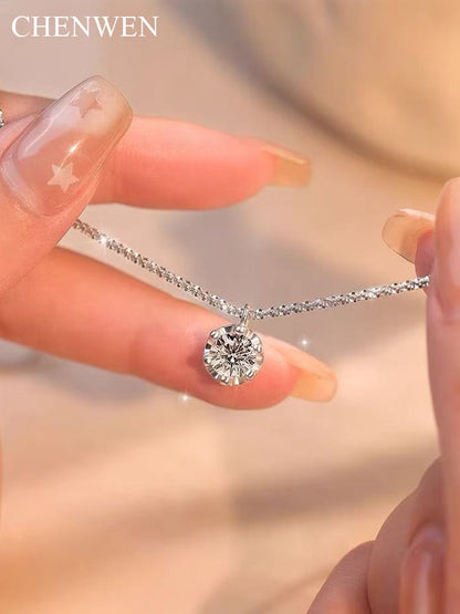 Colar Clássico Coroa TEN CARATS s925 Prata Esterlina Moissanite VVS1 para Mulheres Joia Certificada GRA Presente com frete grátis