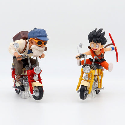 Anime Dragon Ball Z Anime Figura Son Goku Mestre Roshi Locomotivas PVC Ação Kame Sennin Motocicleta Brinquedos Modelo Colecionador Presentes