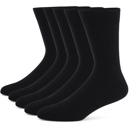 5 Pairs Mens Dress Socks Plus large Size?High Quality Combed Cotton Crew Socks?Black Cool Argyle Breathable Casual Socks for men