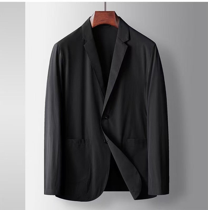 2025 Spring and Summer New Men's Casual Suit Light and Thin Elastic Middle aged Anti Wrinkle and Non Ironing Suit Coat Sunscreen