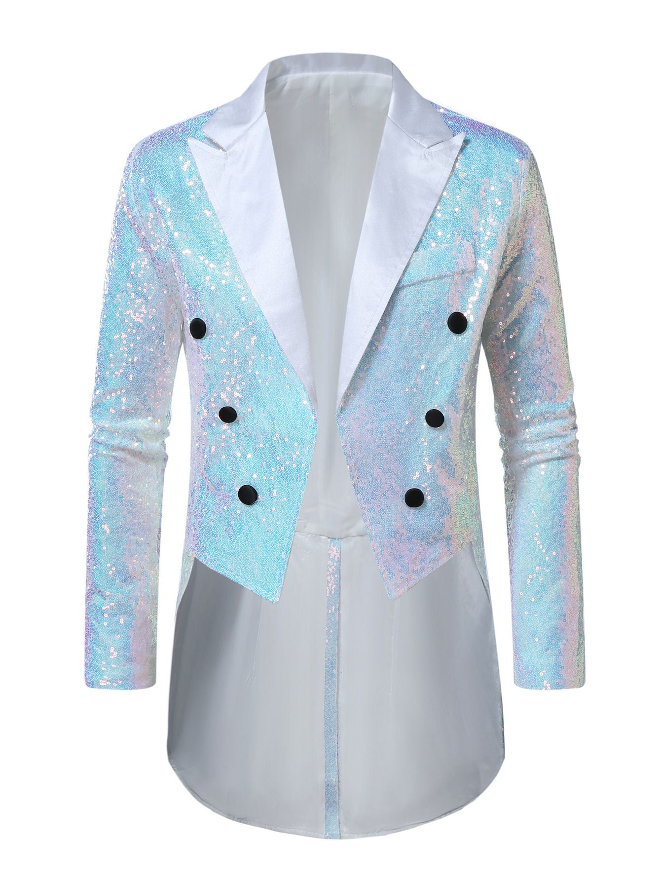 Fashionable Tailcoats for Men's Party Stage Banquets Nightclubs Performances Sequins Designs Slim Fit Blazer Masculino