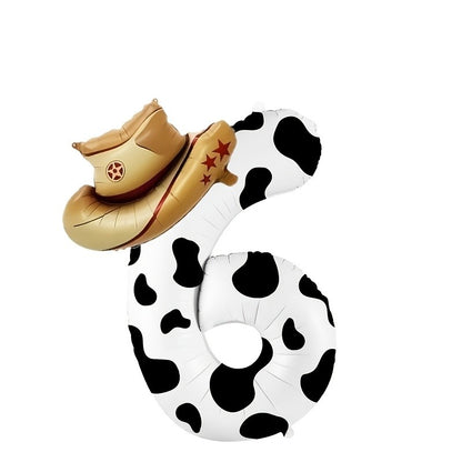 2pcs-40 inch 0-9 digital and hat balloon set, suitable for birthdays, farm themed parties, and New Year celebrations