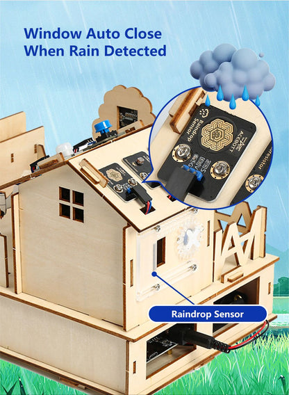 ACEBOTT Smart Home STEM STEAM Starter Kit Wooden House IoT Wifi Blockly Programming for ESP32 Arduino