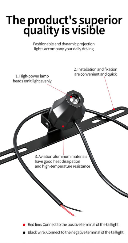 Luz de projeção de motocicleta e veículo elétrico olho de diabo LED de alta definição luz de placa anti-colisão traseira mod