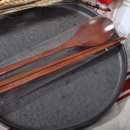 Conjunto de utensílios de madeira japoneses reutilizáveis para sushi, pauzinhos, colher, talheres antiderrapantes para viagem, ferramentas de cozinha