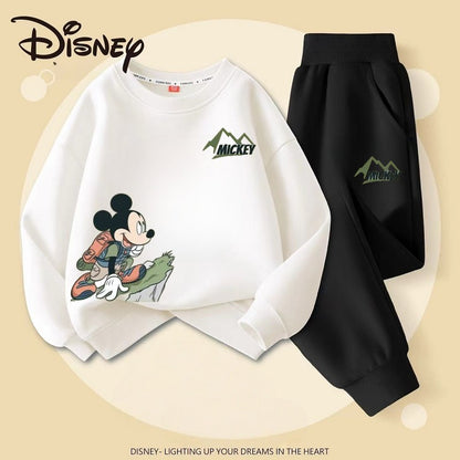 Autumn Baby Girls Boys Clothes Set Children Disney Mickey Printing Sweatshirt Top and Pants Bottom 2Pieces Suit Cotton Tracksuit