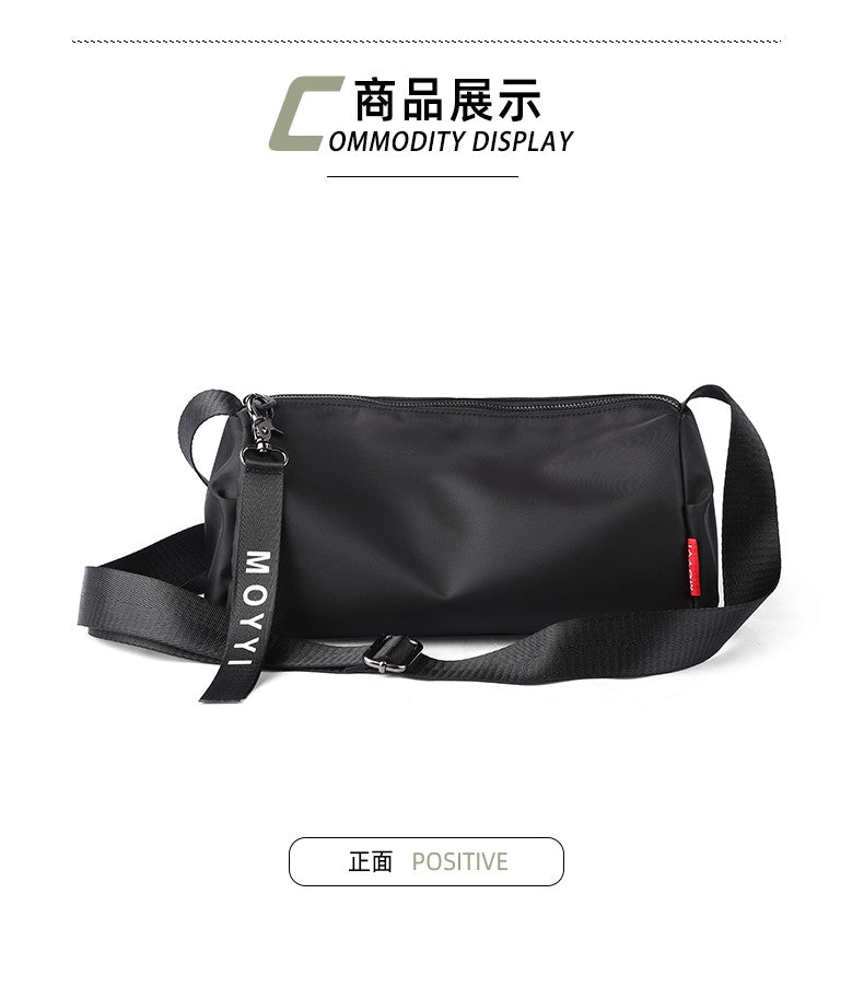 Men's Trendy Messenger Shoulder Bag Student Sports Waterproof Crossbody Sling Bags Leisure Design for Outdoor Solid Lightweight