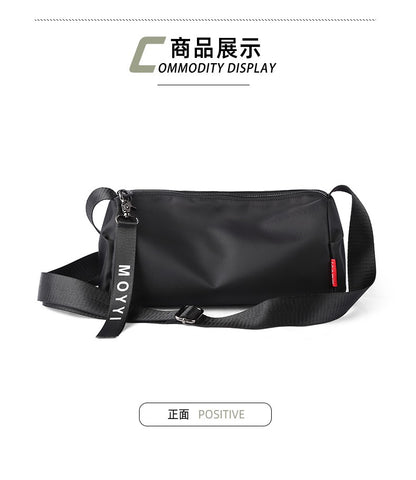 Men's Trendy Messenger Shoulder Bag Student Sports Waterproof Crossbody Sling Bags Leisure Design for Outdoor Solid Lightweight