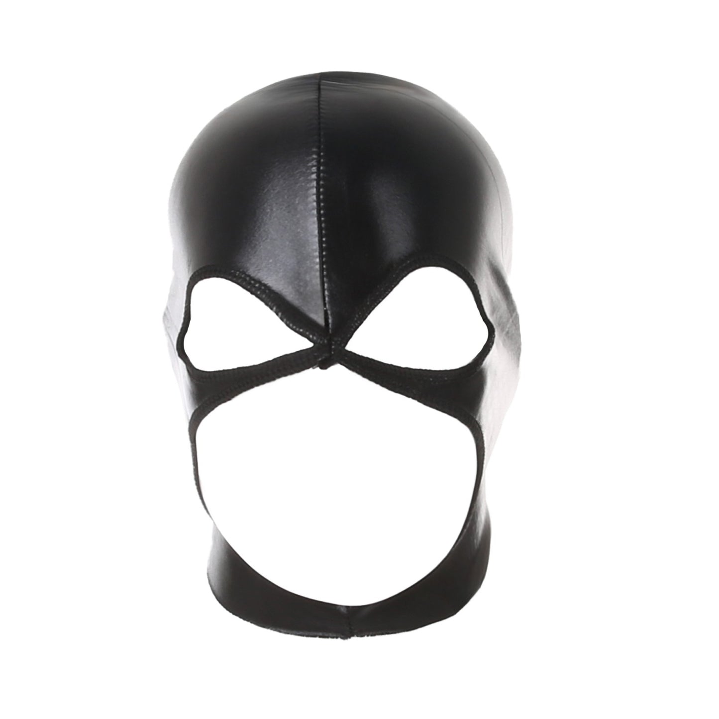 Men Cosplay Wet-Look Hood Head Mask Faux Leather Face Mask Black 3 Holes Cover CS Carnival Role Play Halloween Masks