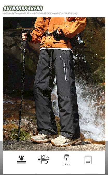 Calças de Caminhada Masculinas Inverno Quente Impermeáveis Corta-vento Refletivas para Escalada Acolchoadas Grossas para Camping Esqui Trekking Esportivas