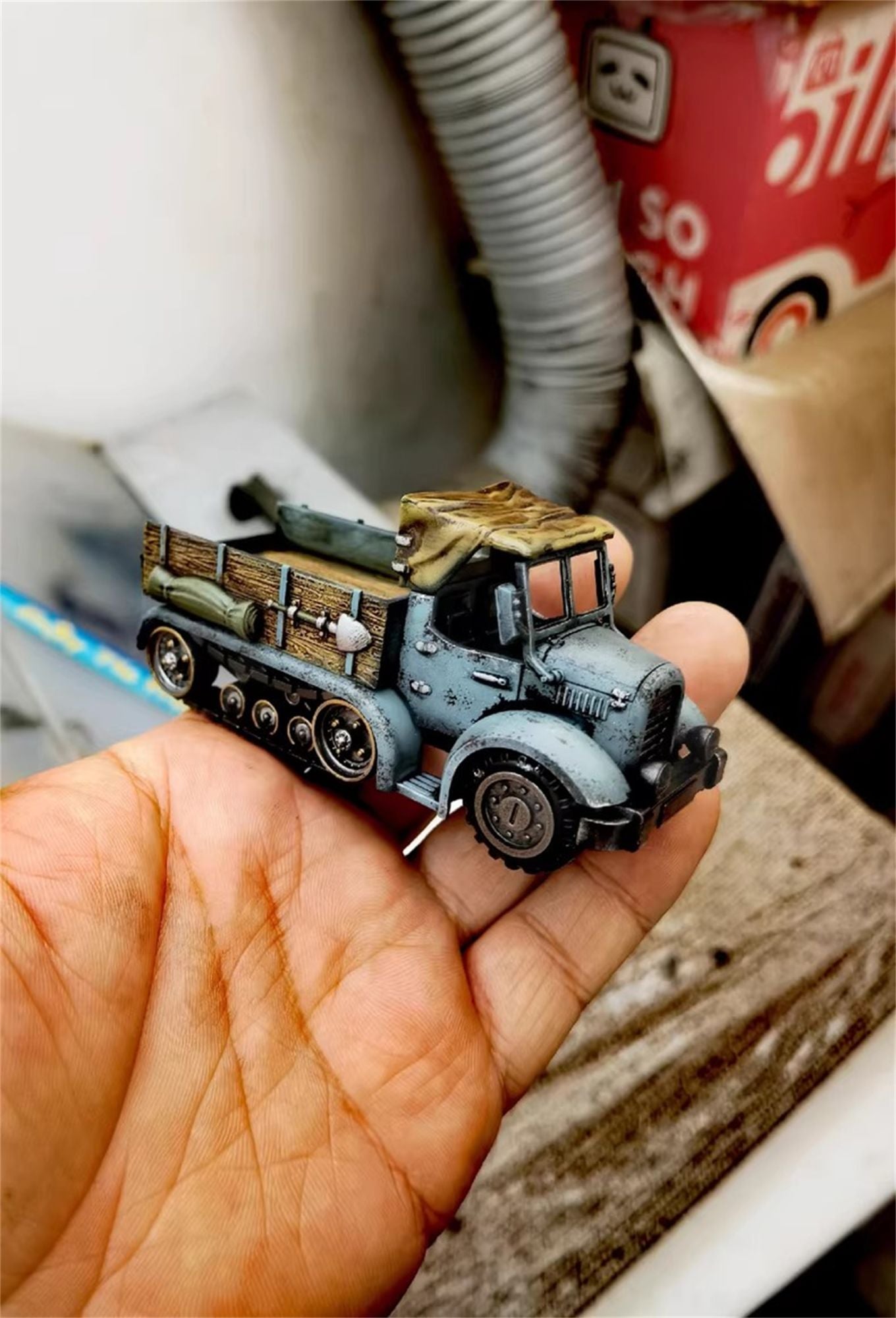 ?Concluir em 10 dias?Repintura Artesanal Modelo XIN SHI Metal Slug 3 Tanque de Caminhão Figura