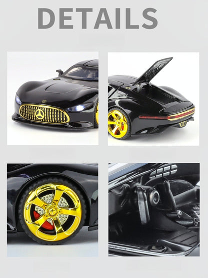 1:32 GT Car Diecast Metal Alloy Model Car Sound and Light Hobbies High Simulation Collections Ornaments Boyfriend